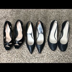3 pairs of tall black pumps!
